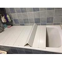 White Board for Bath Tray Bathtub Dust Board Stand Folding Thicker Convenient Storage (Color : White, Size : 110x75x0.7cm)