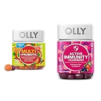 OLLY Adult Multivitamin Gummy with Probiotics, 1 Billion CFUs, 70 Gummies Immunity Elderberry Gummy, 45 Gummies