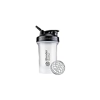 Classic V2 Shaker Bottle Perfect for Protein Shakes and Pre Workout, 20-Ounce, Clear/Black