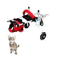 Cat Wheelchair, Lightweight 2 Wheels Pet Wheelchair, Adjustable Cat Barrier Wheels for Rehabilitation Aid for The Back Legs of Aging, Disabled, Injured, Arthritis, Weak Cats/Pets (M)