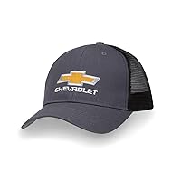 Chevrolet Snapback Hat - Mesh Back Chevy Cap - Charcoal Grey, Grey, One Size, gray