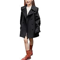 Girl's Trench Coat Single Breasted Windbreaker Jacket Outwear with Belt for 4-17 Years