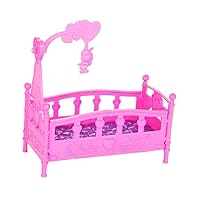 ERINGOGO Kids Toy Miniature Baby Room Crib Miniature Dollhouse Bed Dolls House Miniature Nursery Toy Mini Toys for Girls Miniature Furniture Doll Rocking Cradle Cot Child Gift