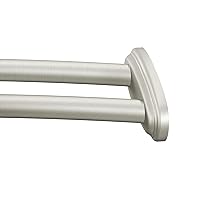 Moen Brushed Nickel Adjustable 57 to 60-inch Stainless Steel Double Curved Shower Curtain Rod, Wall Mounted with Fixed Brackets, DN2141BN