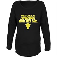 The Force is Strong with This One Black Maternity Soft Long Sleeve T-Shirt - X-Large