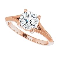 JEWELERYIUM 1 CT Round Cut Colorless Moissanite Engagement Ring, Wedding/Bridal Ring Set, Halo Style, Solid Gold, Anniversary Bridal Jewelry, Precious Ring for Woman/Her