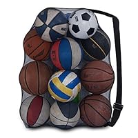 Heavy Duty Mesh Ball Net Bag(12-14Balls),Basketball and Soccer Mesh Net Bag,Mesh Equipment Bags for Sports,Extra Large Mesh Ball Bags Drawstring for Coaches,Gym Ball Net Storage Bag
