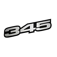 VMS Racing 345 Silver on Black Highly Polished Aluminum Emblem