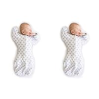 SwaddleDesigns Transitional Swaddle Sack with Arms Up Half-Length Sleeves and Mitten Cuffs, Tiny Hedgehogs, Small, 0-3mo, 6-14 lbs (Better Sleep for Baby Boys, Baby Girls, Easy Swaddle (Pack of 2)