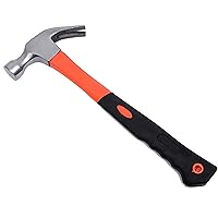 One-Piece Forged Claw Hammer, Utility Hammer with Safe Anti-Slip Grid Surface,Two-Way Pull Studs,Ergonomic Handle Design for Home,Type C