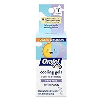 Orajel Baby Daytime & Nighttime Cooling Gels for Teething, Drug-Free, #1 Pediatrician Recommended Brand for Teething*, Two 0.18oz Tubes