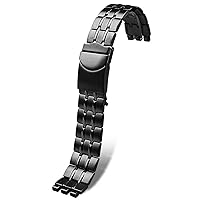 for Swatch Men Steel Watch Metal Strap YVS451 YVS435 YCS443G watchband Accessories 19mm 21mm watchbands (Color : Black, Size : 19mm)