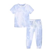 Kids Toddler Boy Girls Clothes Sports Casual Tie Dye Prints Short Sleeves T Shirt Elastic Baby Boys Clothes