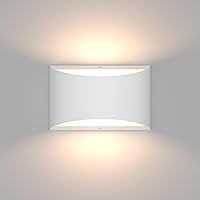 Modern Indoor LED Wall Sconce Aluminum Hardwired Up and Down Wall Mount Light,1 Pack White Wall Lamp for Lving Room Corridor Conservatory Bedroom Stairway,3000K Warm White(with G9 Bulbs)