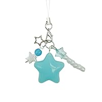 Star Phone Charms Cute Star Beaded Y2K Aesthetic Cell Phone Charm Strap Phone Chain Lanyard Accessories for Phone Bag Keychain Camera Pendants Decor (Blue)