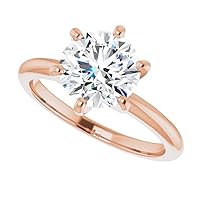JEWELERYIUM 2 CT Round Cut Colorless Moissanite Engagement Ring, Wedding/Bridal Ring Set, Halo Style, Solid Sterling Silver, Anniversary Bridal Jewelry, Precious Rings for Her