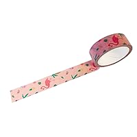 Wrapables Unique Designs Washi Masking Tape, 15mm x 7m Flamingo Love
