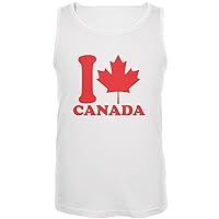 I Love Maple Leaf Heart Canada Mens Tank Top White 5X-LG