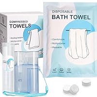MuLing 90PCS Compressed Towels with Carring Case,5PCS Disposable Bath Towel 55x27.5 inch Soft Body Towel for Hotel, Camping, Bathroom
