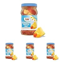 Dole Tropical Fruit in 100% Fruit Juice with Pineapple & Papaya, 23.5 Oz Resealable Jar (Pack of 4)