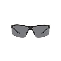 Man Sunglasses Matte Black Frame, Grey Lenses, 71MM