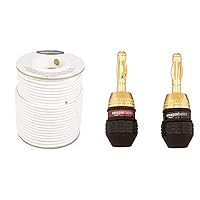 Amazon Basics 14-Gauge Speaker Wire Cable + Amazon Basics Speaker Connector Banana Plugs