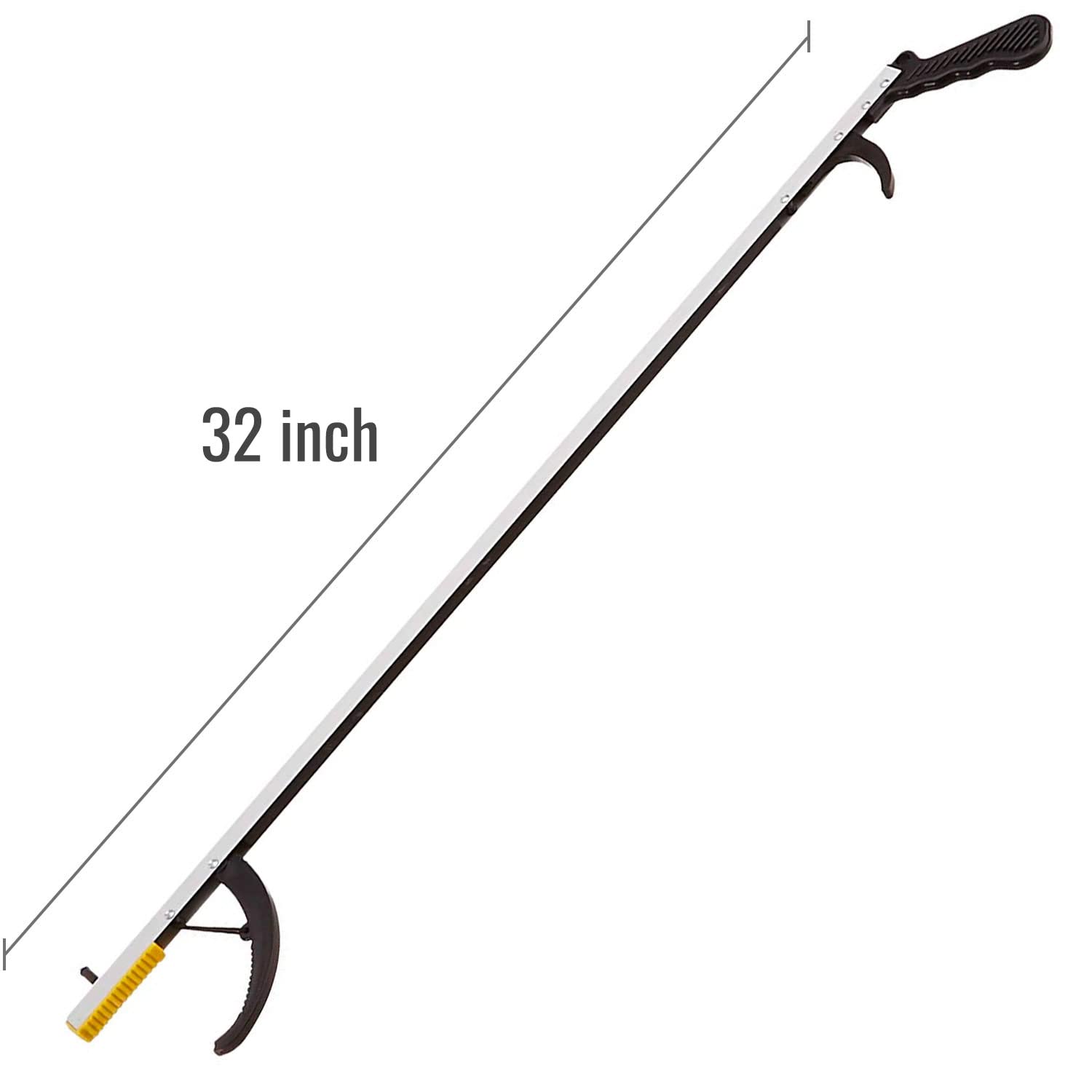 HealthSmart Reacher Grabber Tool for Elderly, Disabled or After Surgery Recovery, Claw Grabber, Reaching Assist Tool, Trash Picker, Hand Gripper, Arm Extension, 32 Inches, Non Folding, Magnetic Claw