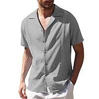 Summer Shirts for Men Elegant Formal Shirt Casual Blouses Male Short Sleeve Social Top Dress Business