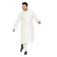 Elina fashion Men's Plus Size Banglori Silk Kurta Pajama (Payjama) Indian Designer Solid Traditional Wear