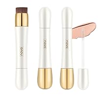 Happyhours 2In1 Foundation + Anti-Wrinkle Concealer，Waterproof Concealer Make-Up For Face，Novo Double Ultra-MattFinish Liquid Foundation And A Concealer All In One (#1 ivory white, 2pcs)