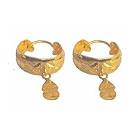 22K/18K Real Certified Fine Yellow Gold Classy Hoop Earrings