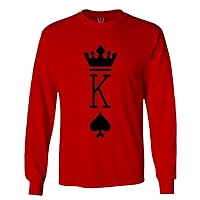 King Queen Couple Couples Gift her his mr ms Matching Valentines Wedding Long Sleeve Men's