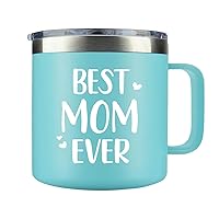 Mothers Day Gifts For Mom, Birthday Gifts For Mom From Daughter, Son, Gifts For Women, Best Mom Ever Mug, Mom Coffee Cup, 14 Oz Stainless Steel Insulated Coffee Cup With Leak Proof Lid, Cup For Mom