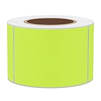 Hybsk 2x3 Inch Color-Code Labels Fluorescent Yellow Sticker Rectangle 300 Labels Per Roll (Fluorescent Yellow)