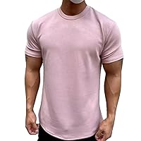 Men -Shirt Male Gym Muscle Fitness Shirt Blouses Loose Half Sleeve Summer Bodybuilding Tee Tops Men' Clothing