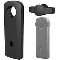 Lens Cover Protective Silicone Case Compatible with Ricoh Theta sc2 360 Cameras Accessories Silicone Lens Protection Case Lens Protection Accessories for RICOH Theta SC2 360 (Black)