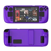 Protective Cover Case for Steam Deck,Game Console Accessories,Gaming Handheld Controller Hard Shell with Stand,Drop Protection Grip Case (Dark Purple)