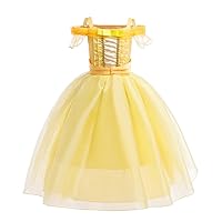 Dressy Daisy Toddler Girls' Princess Costumes Fancy Dress Up with Accessories Halloween Birthday Party Outfit Yellow