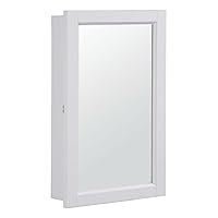 Design House 590505-WHT Concord Medicine Durable Assembled Frame Bathroom Wall Cabinet with Mirrored Door, 16