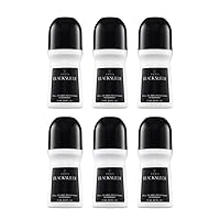 Avon Deododorant Men's Roll-on Black Suede, Anti-Whitening, Non-Staining, Quick-Drying Formula, 2.6oz/75ml. Pack of 6