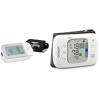 OMRON Gold Blood Pressure Monitor, Premium Upper Arm Cuff, Digital Bluetooth Machine & Gold Blood Pressure Monitor, Portable Wireless Wrist Monitor