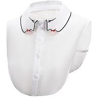 Fake Collar Detachable Half Shirt Blouse False Collar Floral Lacing Top Elegant Lovely Design for Women Girls