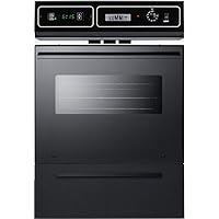Summit TTM7212KW 24” Wide Gas Wall Oven with Jet Black Finish, Adjustable Racks, Porcelain Construction, and Glow Bar Ignition - Classic Fit for Kitchen Cabinets, Made in the USA
