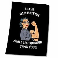 3dRose Inspirational Diabetes Support Quote Woman - Towels (twl-262483-2)
