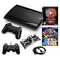 Playstation 3 Slim 500GB Bundle w/ Two Games (Spiderman 3 & and X-MEN Destiny) Accessories