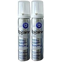 Rogaine for Men Hair Regrowth Treatment, 5% Minoxidil Topical Aerosol, Easy-to-use Foam, 2.11 Ounce Each Can, No Box, Packaging May Vary. Authentic and Sealed. (2 cans - 2 month supply)