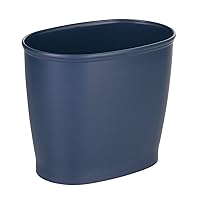 iDesign Kent Plastic Oval Wastebasket, Trash Can for Bathroom, Kitchen, Office, Bedroom, 12