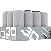 3D Energy Chrome | Sugar Free Energy Drink | Pre Workout Energy | 200mg Caffeine with Taurine and L-Carnitine | 16 Fluid Ounce | 12 Pack | Chrome
