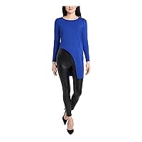Vince Camuto Womens Blue Long Sleeve Scoop Neck Tunic Top XS
