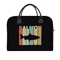 Vintage Style Salmon Travel Tote Bag Large Capacity Laptop Bags Beach Handbag Lightweight Crossbody Shoulder Bags for Office